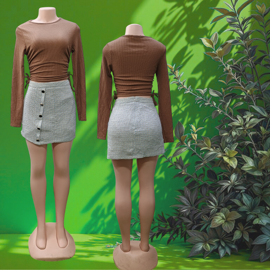 Supercreme Ladies Tweed Skirt (Mix Tweed, Wool Mini Skirt) 130pcs FSF