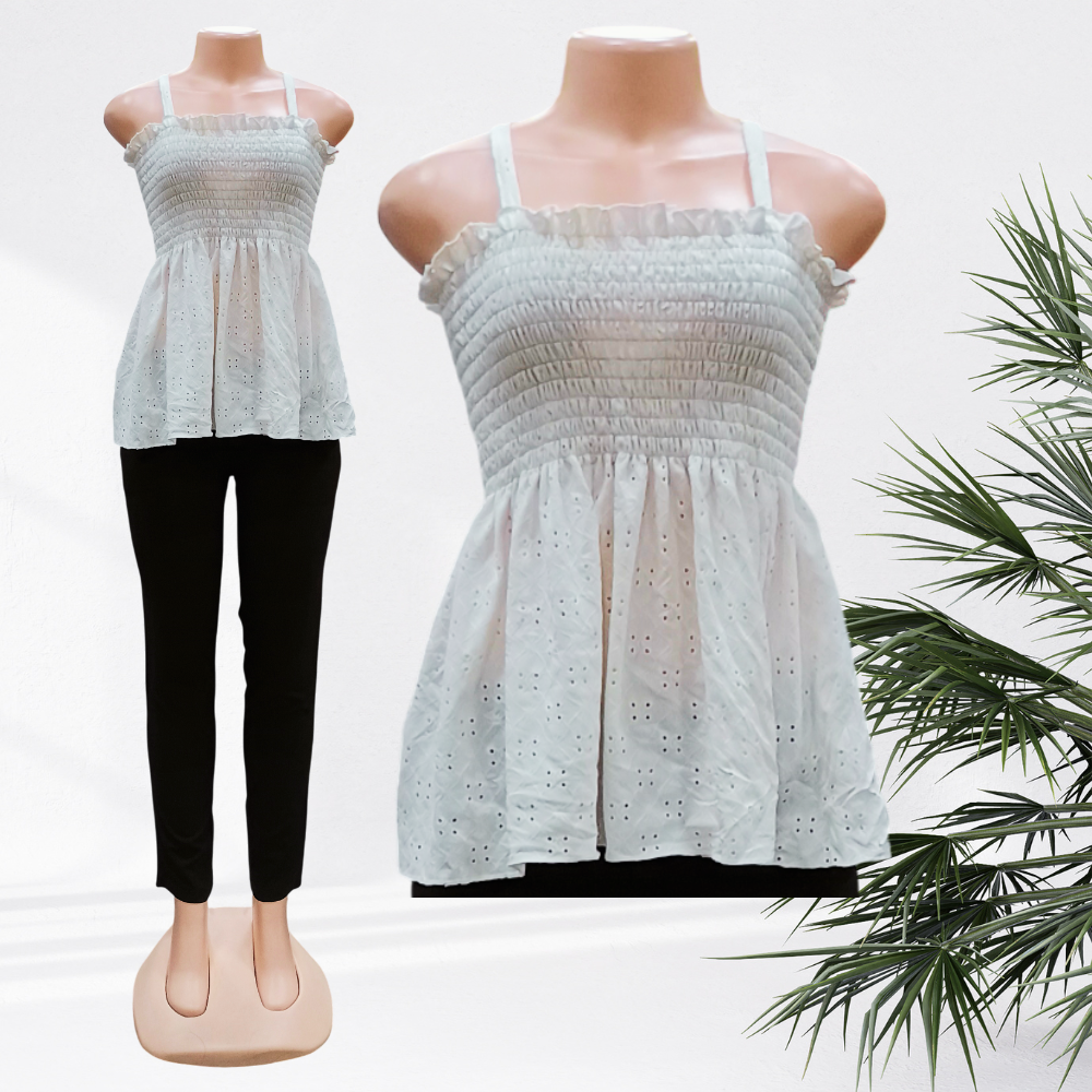 G-A White Cotton Tops - LADIES 40kgs
