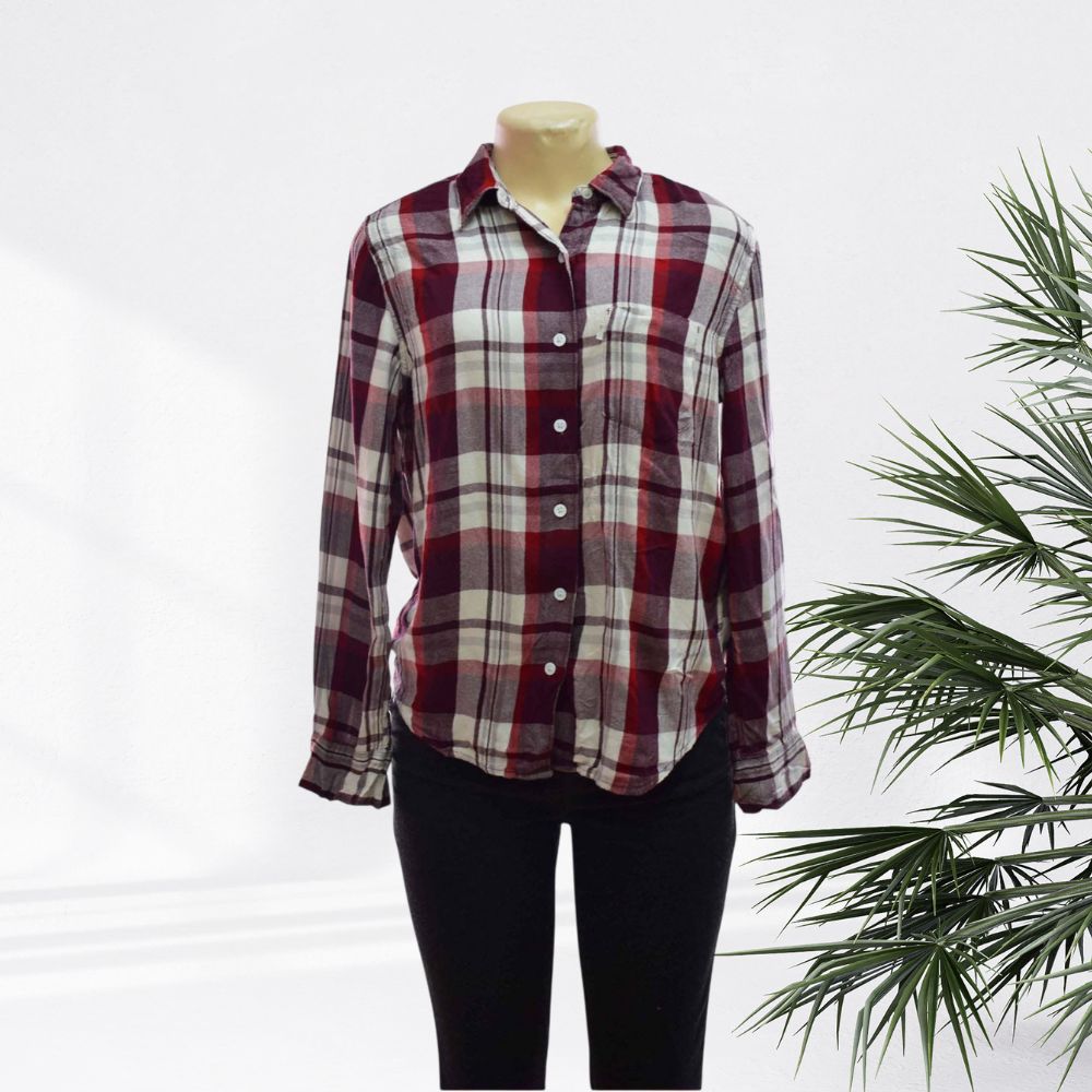 G-A Checkered Denim Blouse Mix - LADIES