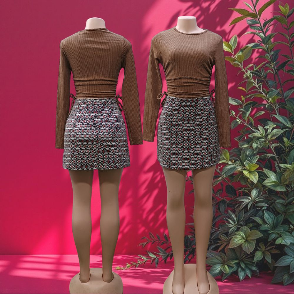 CRM Ladies Tweed Skirt (Mix Tweed, Wool Mini Skirt)