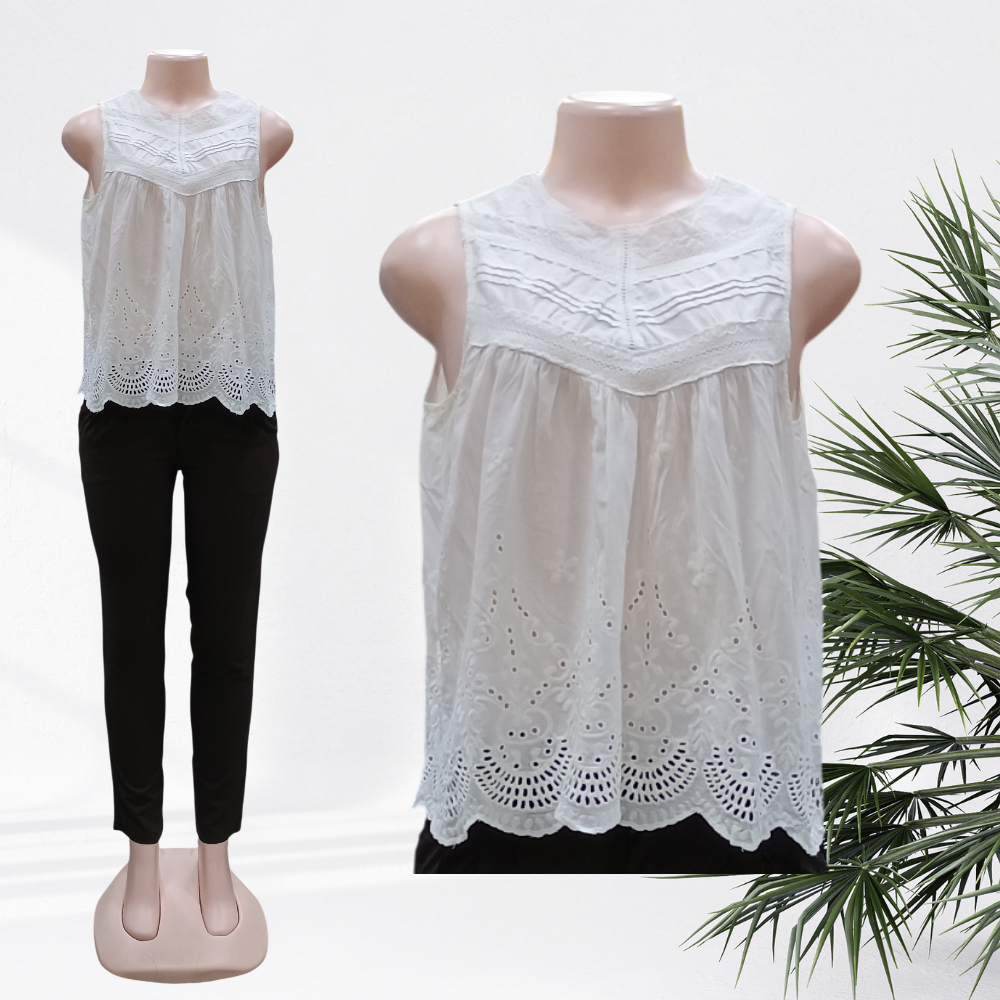 G-A White Cotton Tops - LADIES 40kgs