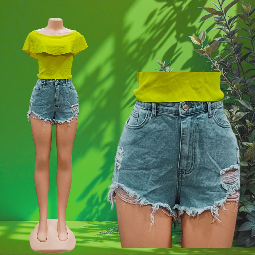 Supercreme Ladies High Waist Sexy Short (All Denim)