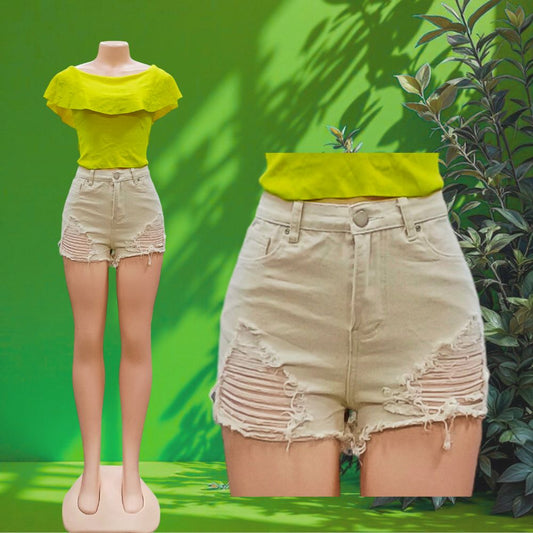 Supercreme Ladies High Waist Sexy Short (All Denim)