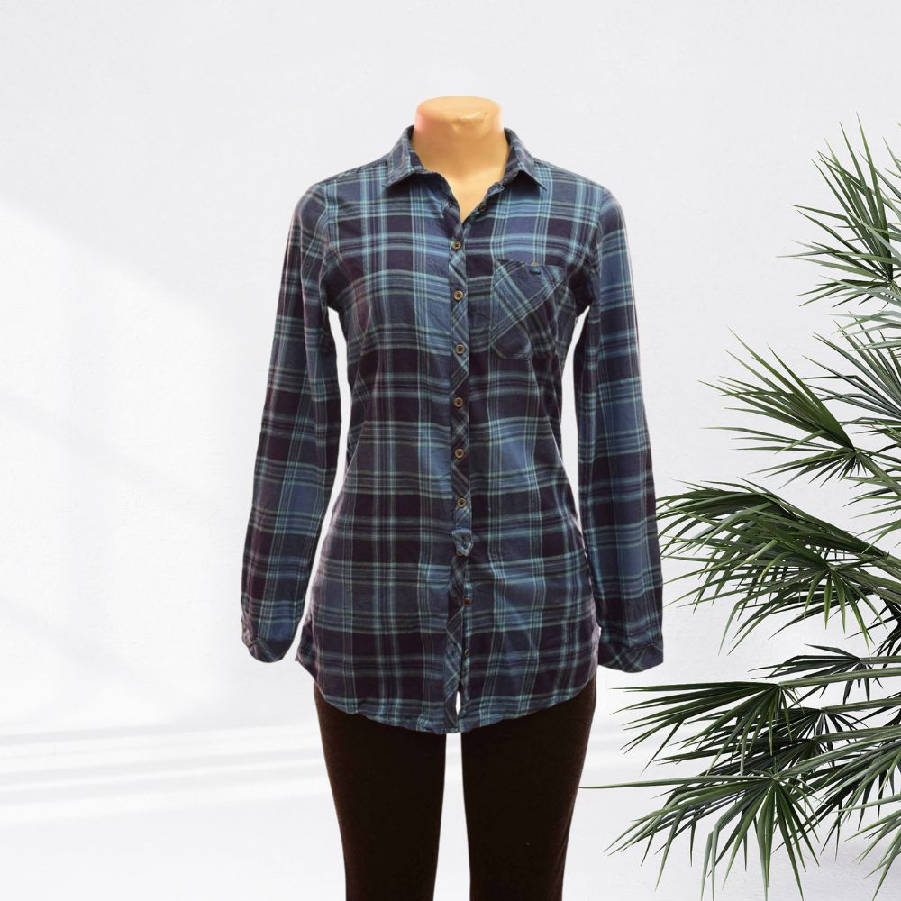 G-A Checkered Denim Blouse Mix - LADIES