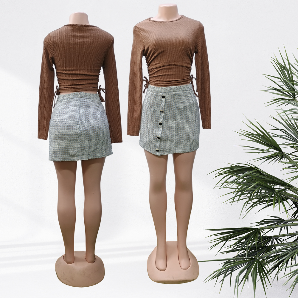 G-A Mini Skirt Winter (Cotton, Tweed Mix) - LADIES