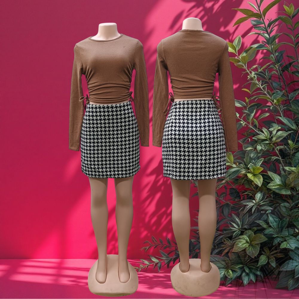 CRM Ladies Tweed Skirt (Mix Tweed, Wool Mini Skirt)