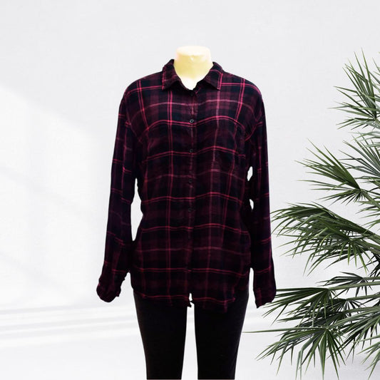 G-A Checkered Denim Blouse Mix - LADIES