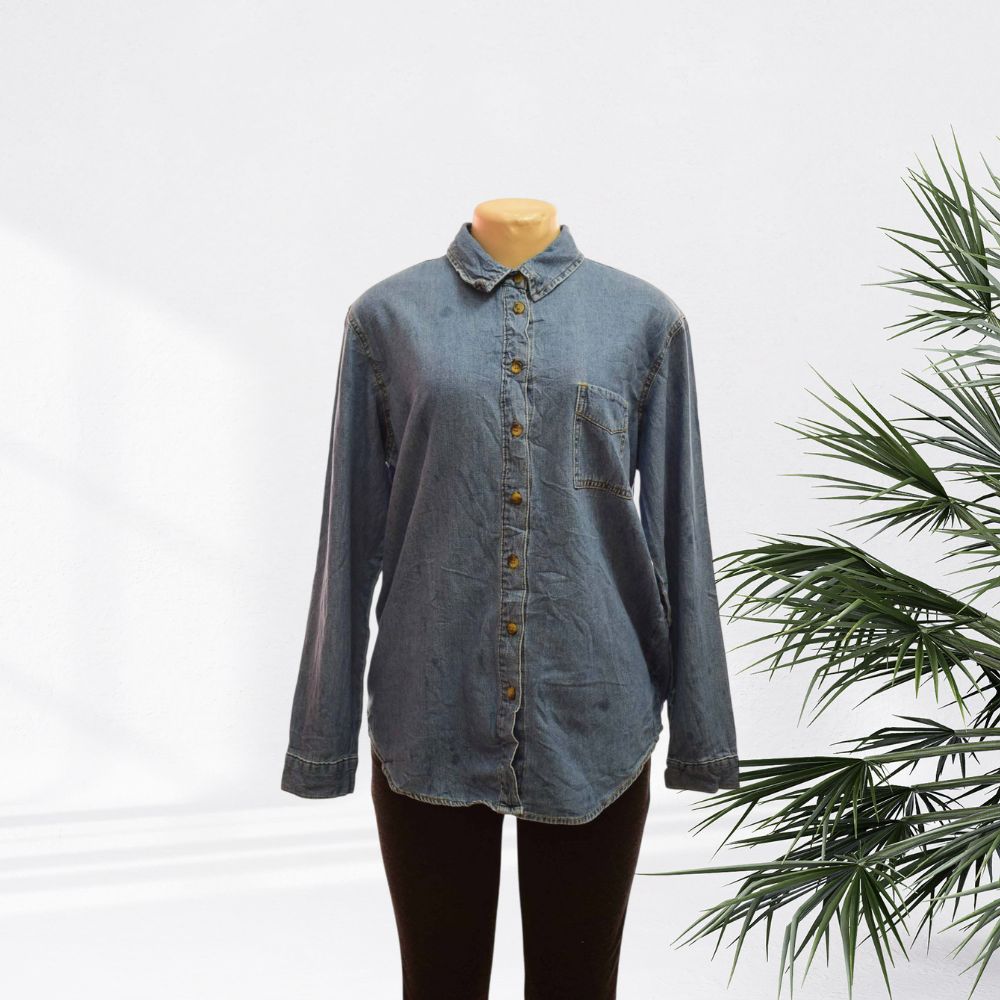 G-A Checkered Denim Blouse Mix - LADIES