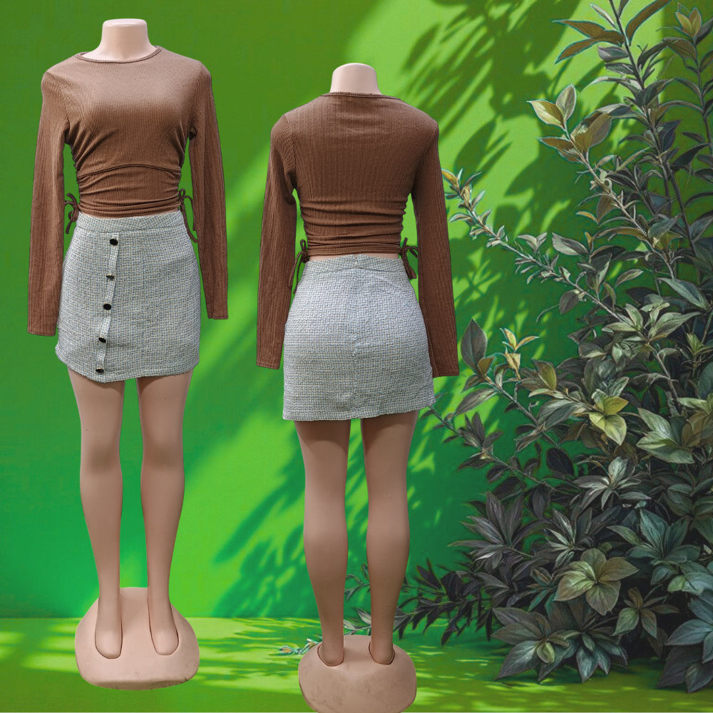 Supercreme Ladies Tweed Skirt (Mix Tweed, Wool Mini Skirt) 130pcs FSF