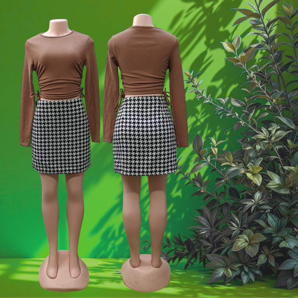 Supercreme Ladies Tweed Skirt (Mix Tweed, Wool Mini Skirt) 130pcs FSF